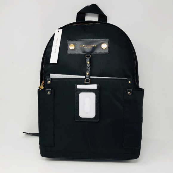 Marc Jacobs Handbags - Marc Jacobs Nylon Black and Gold Backpack